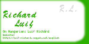 richard luif business card